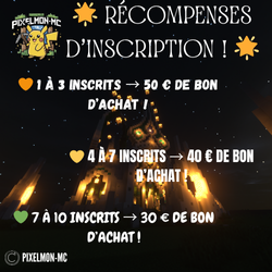 🌟 RÉCOMPENSES D’INSCRIPTION ! 🌟